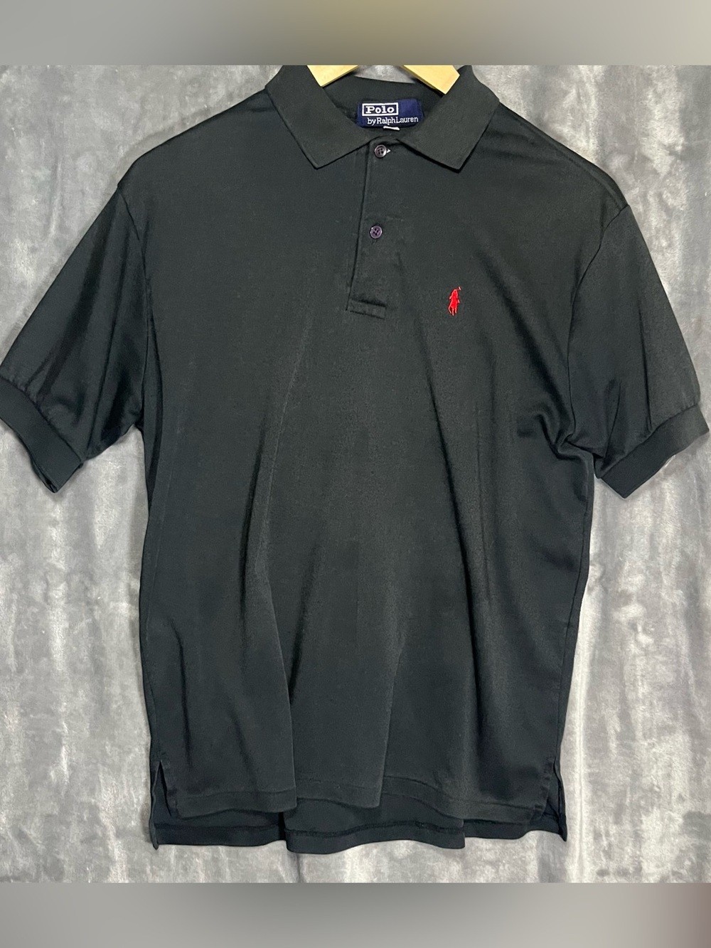 Ralph Lauren Men’s Black Polo with Red Pony Embroidery